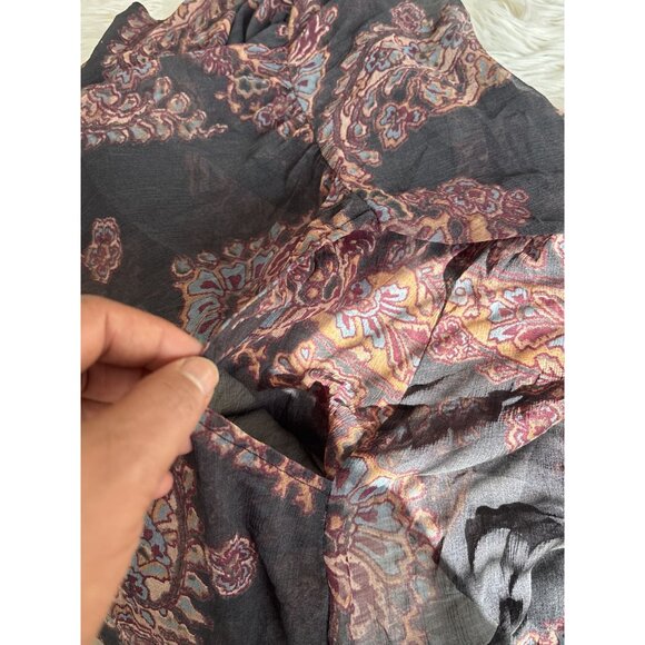 Free People Women's Forget Me Not Sheer Short Paisley Dress Size Large Bohemian - Picture 8 of 9